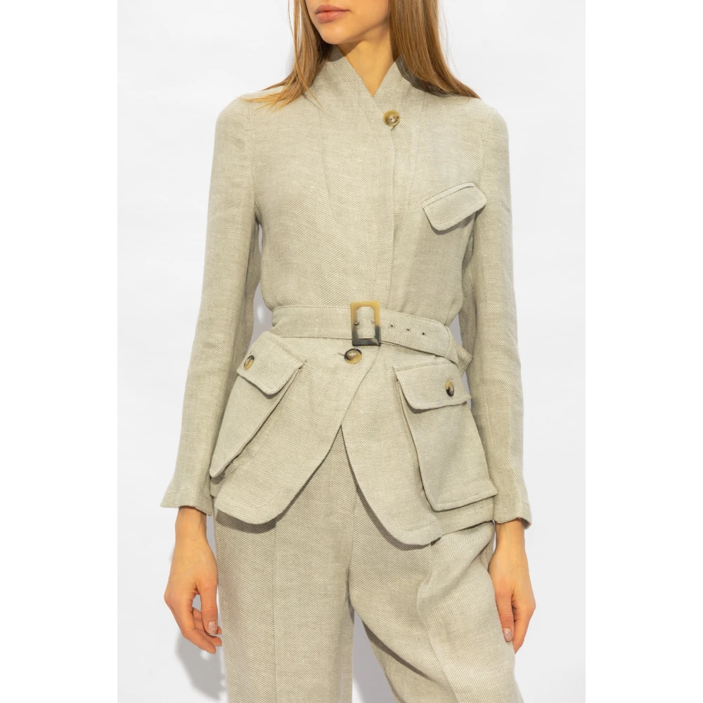 Emporio Armani Icon collectie blazer Gray Dames