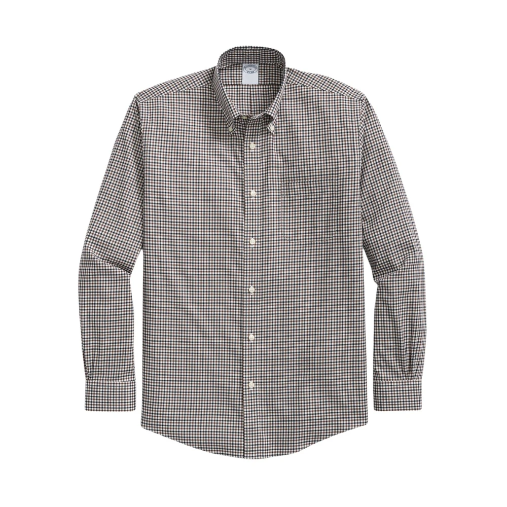 Brooks Brothers Slim Fit Non-Iron Stretch Supima Oxford Shirt met Button Down Kraag Gray Heren