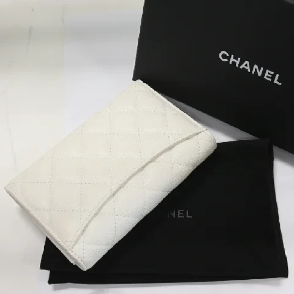 Chanel Vintage Pre-owned Leather wallets White Dames
