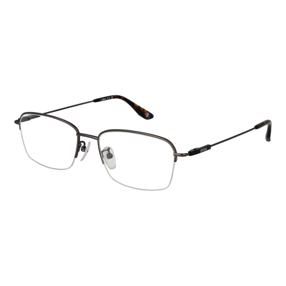 Bmw Men's Black Glasses, One Size, Titanium Half-Rim Rectangle Optical Frames