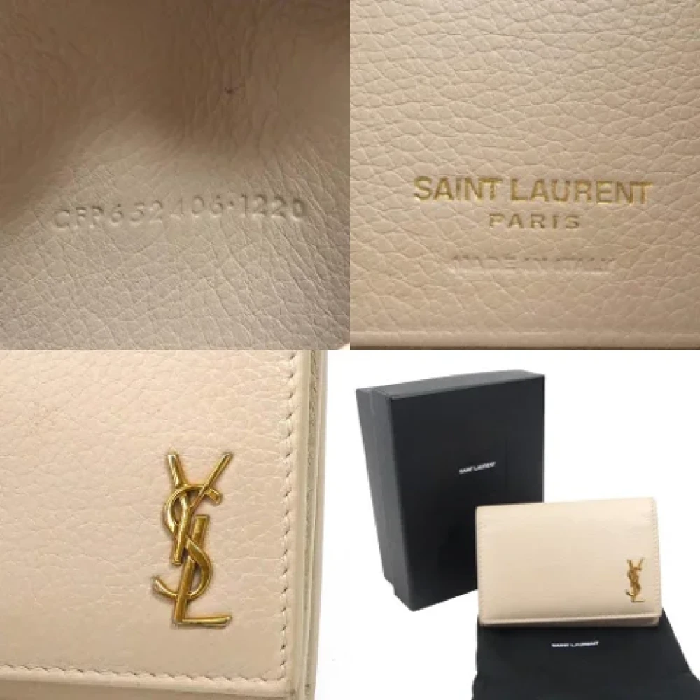 Yves Saint Laurent Vintage Pre-owned Leather key-holders Beige Dames