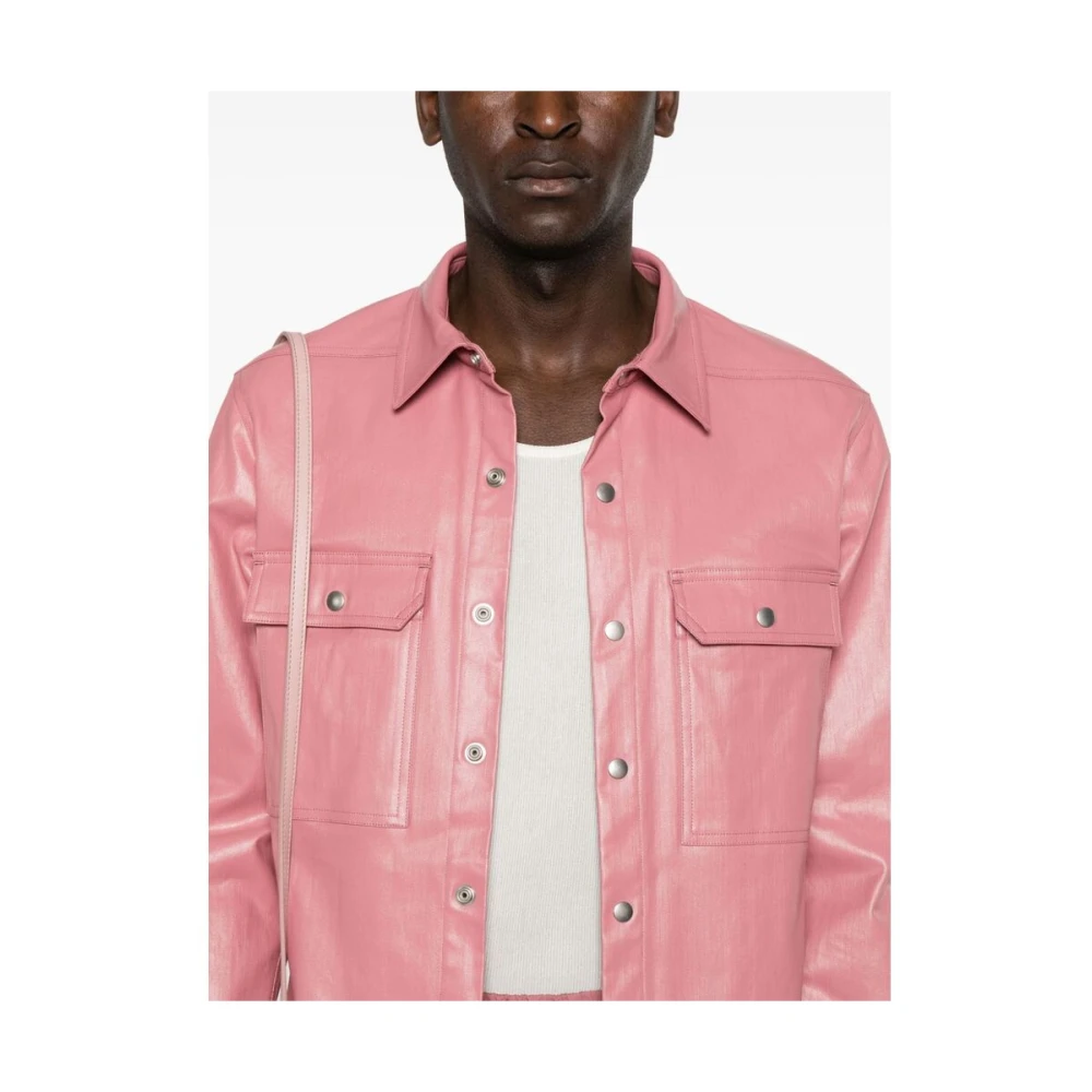 Rick Owens Denim Jas Pink Heren