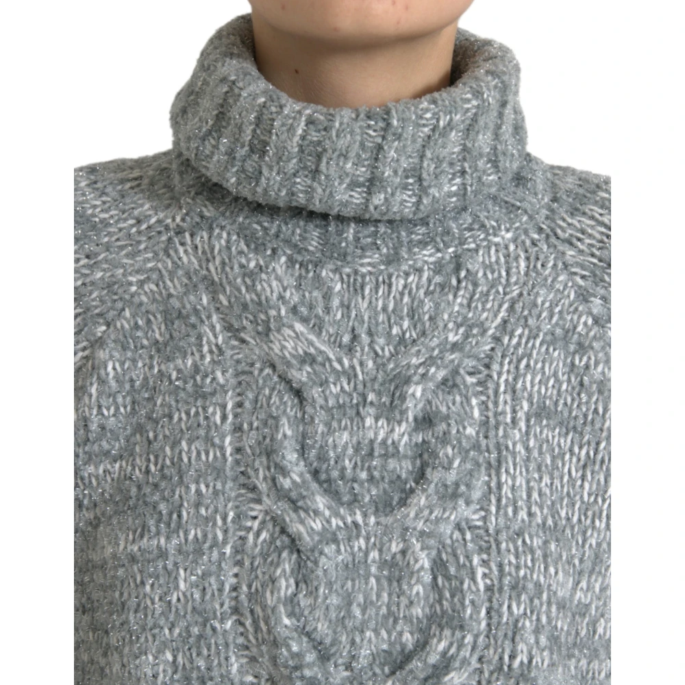 Dolce & Gabbana Luxe Grijs Cashmere Turtleneck Sweater Gray Dames