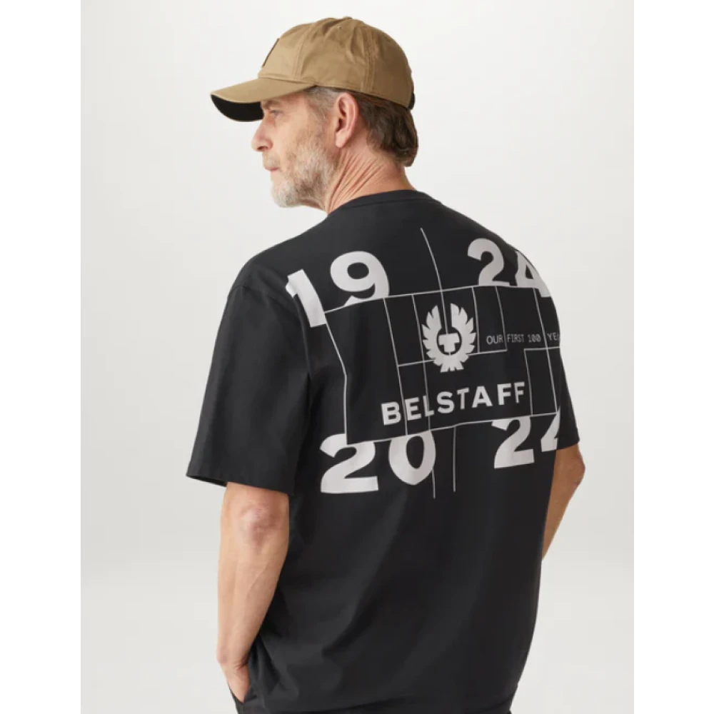 Belstaff Centenary Double Logo T-Shirt Black Heren