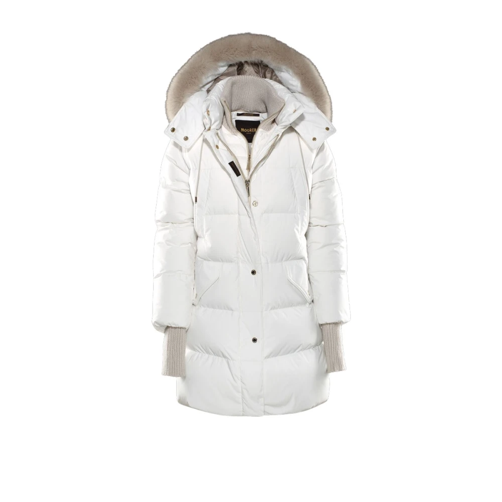 Moorer Women's White Down Coats, L, Talassa Stp Jacket