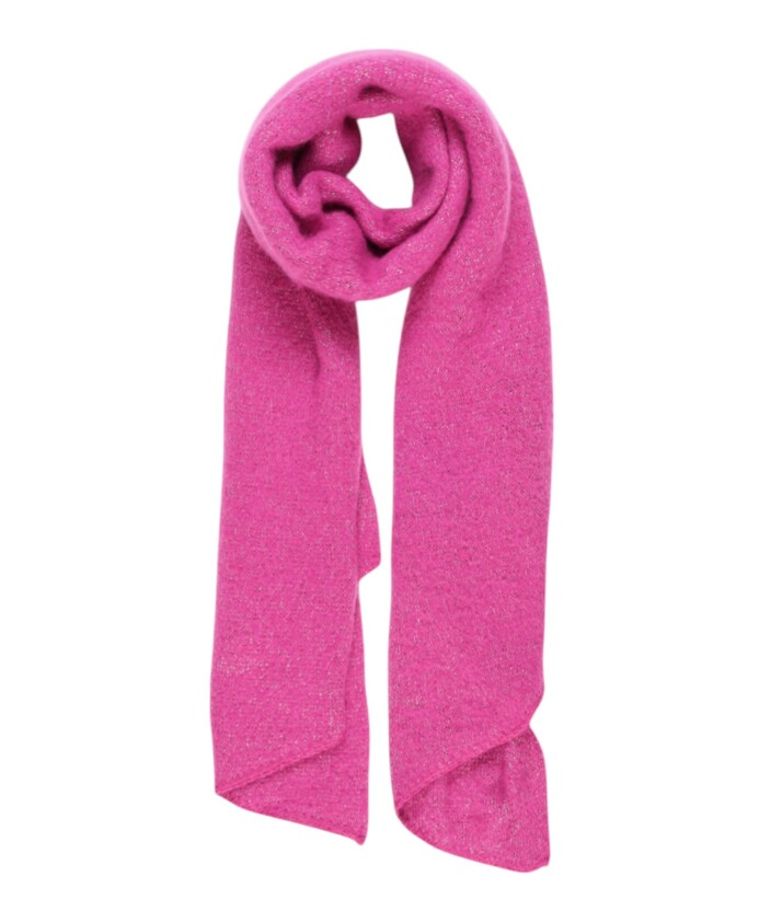 echarpe-tricotee-fuchsia-pailletee