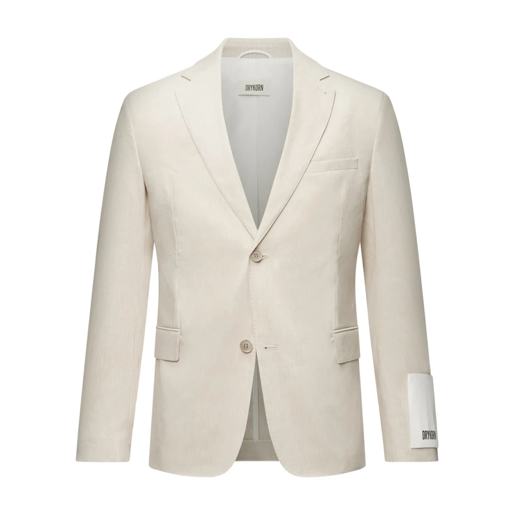 Drykorn Men's Beige Blazers, M, Linen Blend Jacket