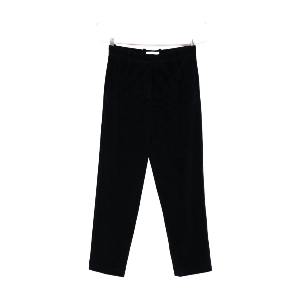 Circolo 1901 Women's Blue Straight Trousers, M, Cotton Trousers