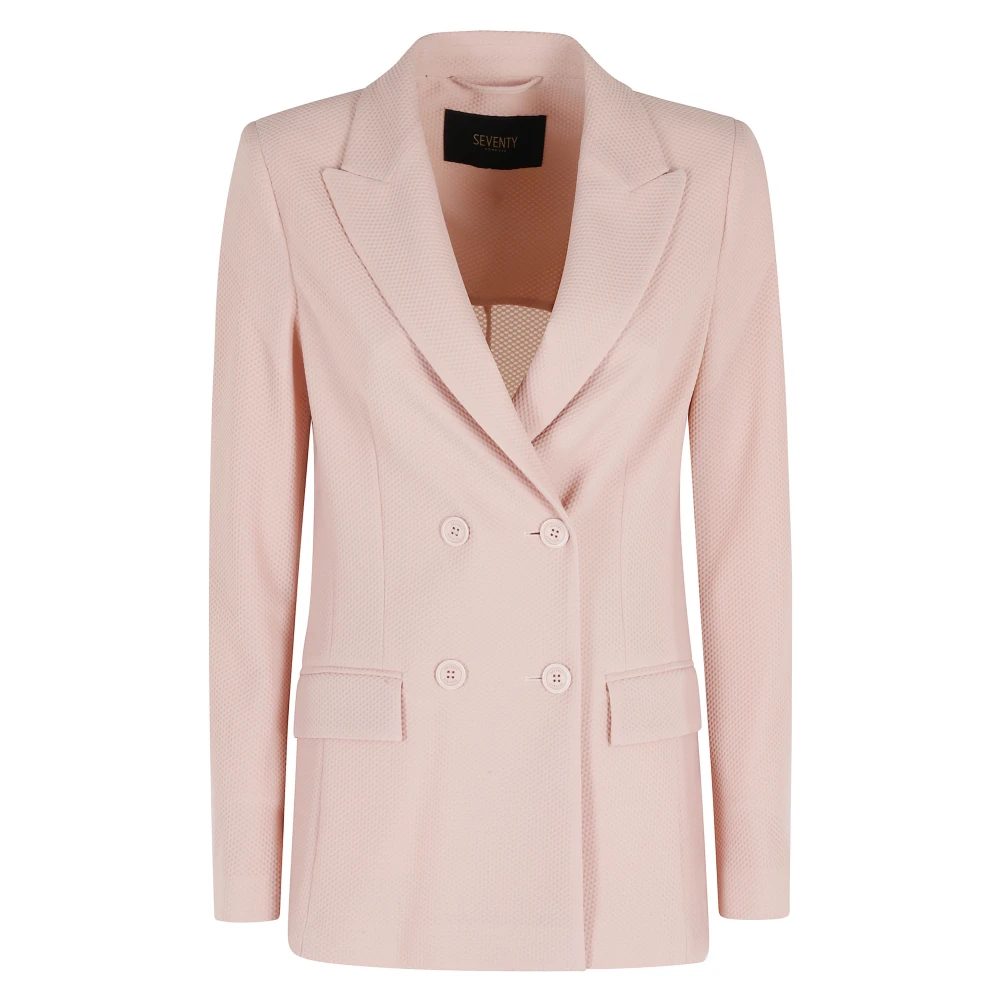 Seventy Women's Pink Double-Breasted Tailored Blazer - Blazers - 2XS - Jackets