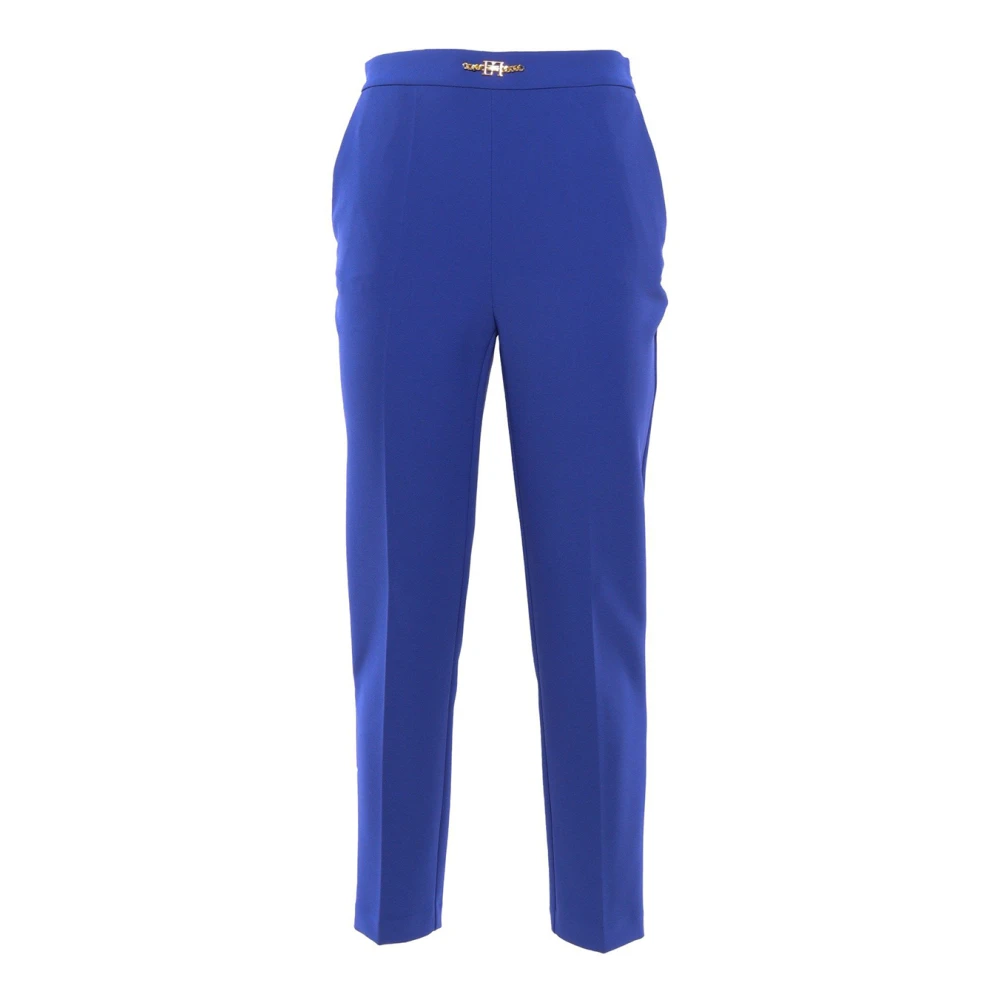 Elisabetta Franchi Blauwe Broek Damesmode Ss24 Blue Dames