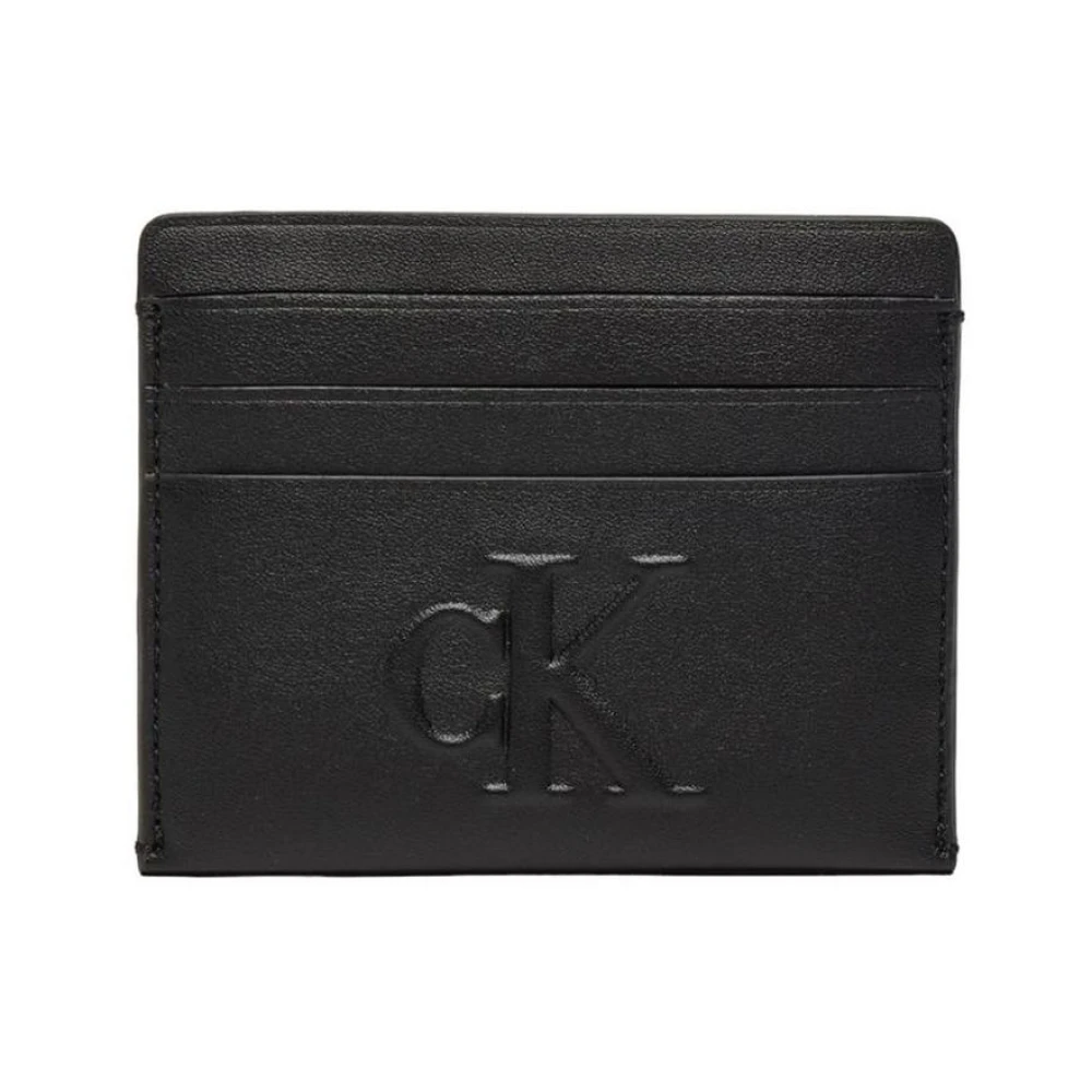 Calvin Klein Jeans Zwarte Monogram Kaarthouder Portemonnee Black Dames