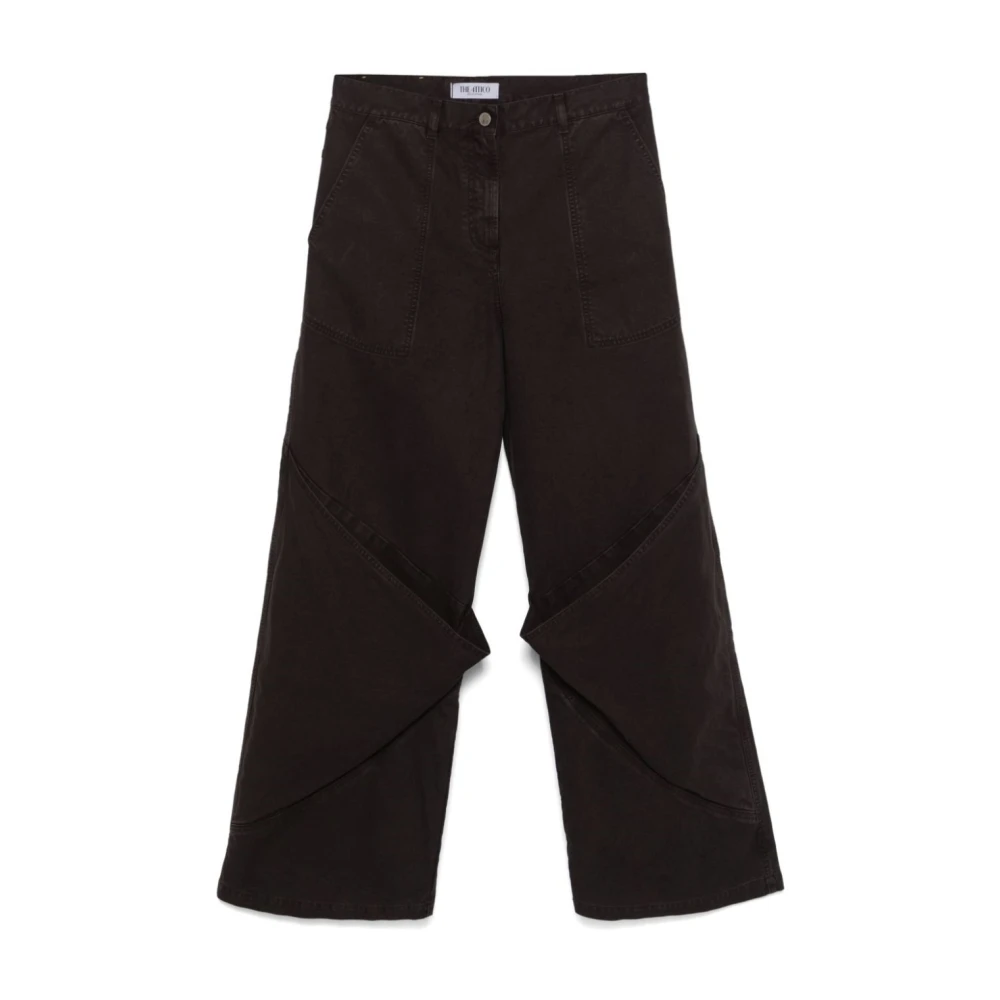 The Attico Wijde Broek Lange Pant Brown Dames