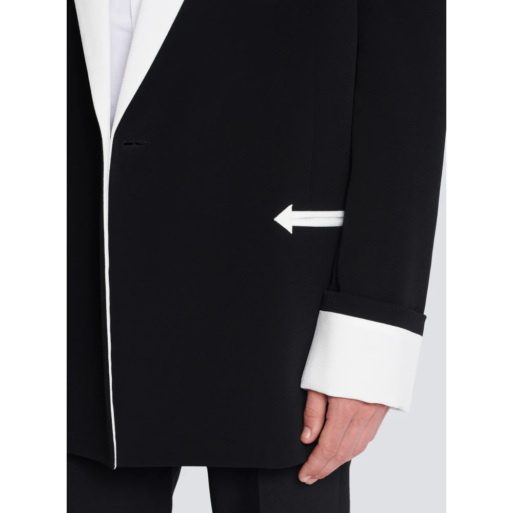 Balmain Westerse crepe blazer Black Heren