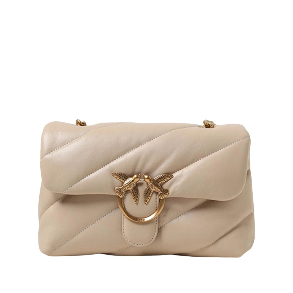 pinko Love Puff Classic Schoudertas Beige Dames