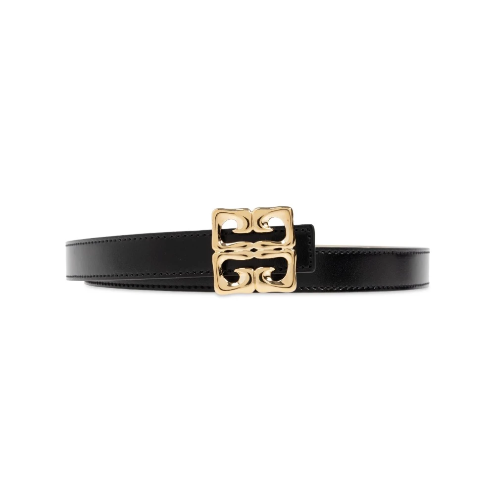 Givenchy Zwart Leren Logo-Gesp Riem Black Dames