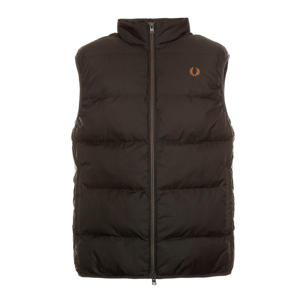 Fred Perry Gewatteerd Geïsoleerd Gilet met Logoborduursel Black Heren