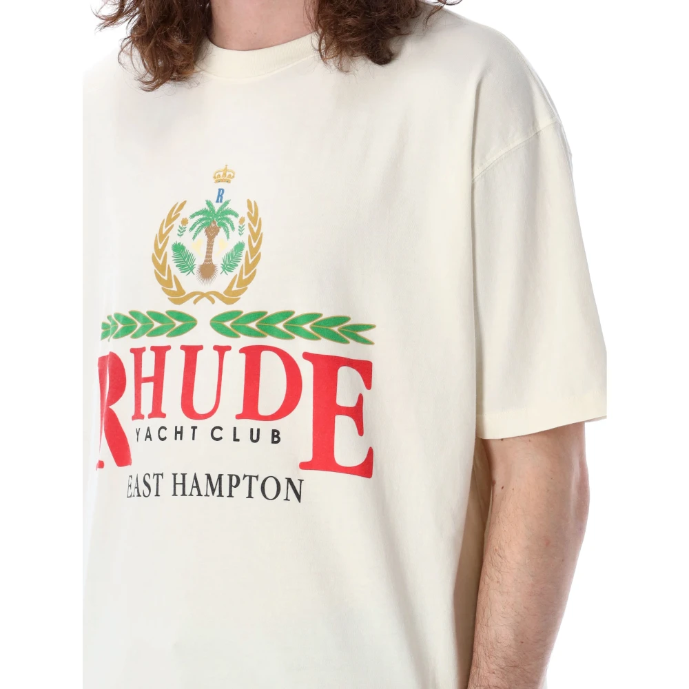 Rhude Vintage Wit East Hampton Crest T-Shirt White Heren