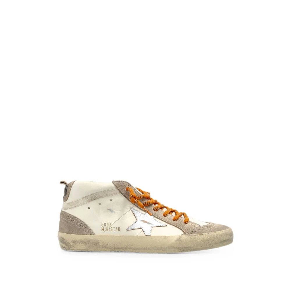 Golden Goose Mid Star Leren en Suède High Top Sneakers Dames Schoenen Beige