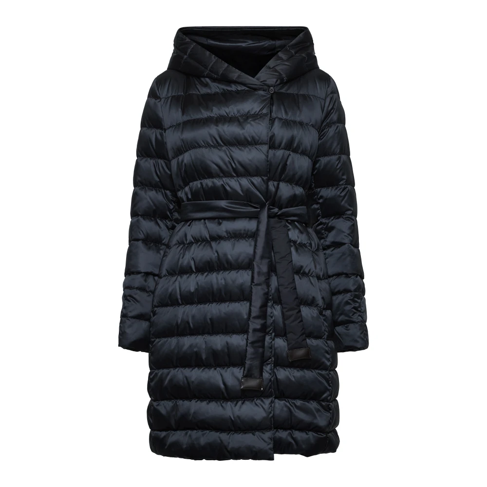 Max Mara Svart Quiltad Vadderad Dunjacka Black, Dam