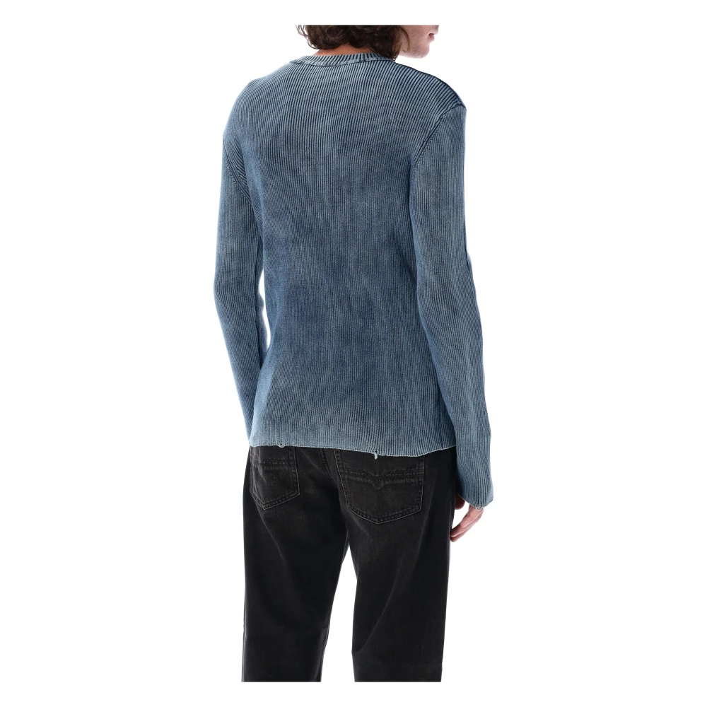 Diesel Blauw Crewneck T-shirt met Ovaal D-logo Blue Heren