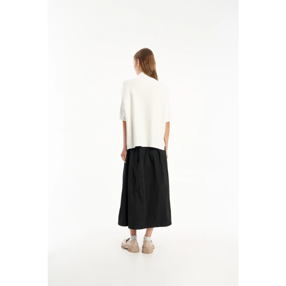 Vicario Cinque Maxi Rok in Memory Taffeta met Zijzakken Black Dames