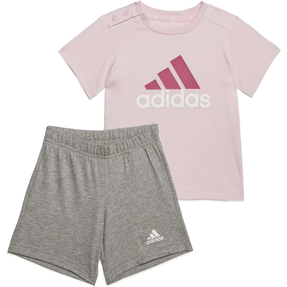 Adidas Barn Rosa Grå T-shirt och Shorts Set Multicolor, Unisex