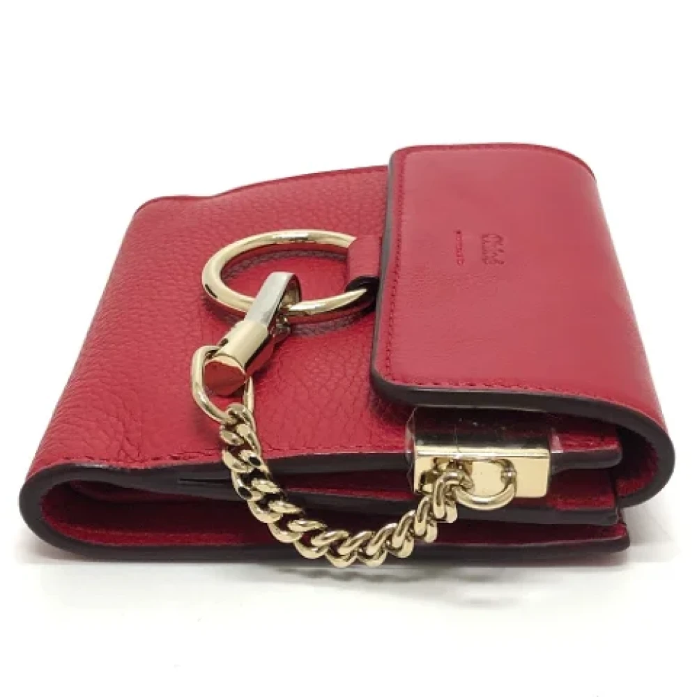 Chloé Pre-owned Leather wallets Red Dames