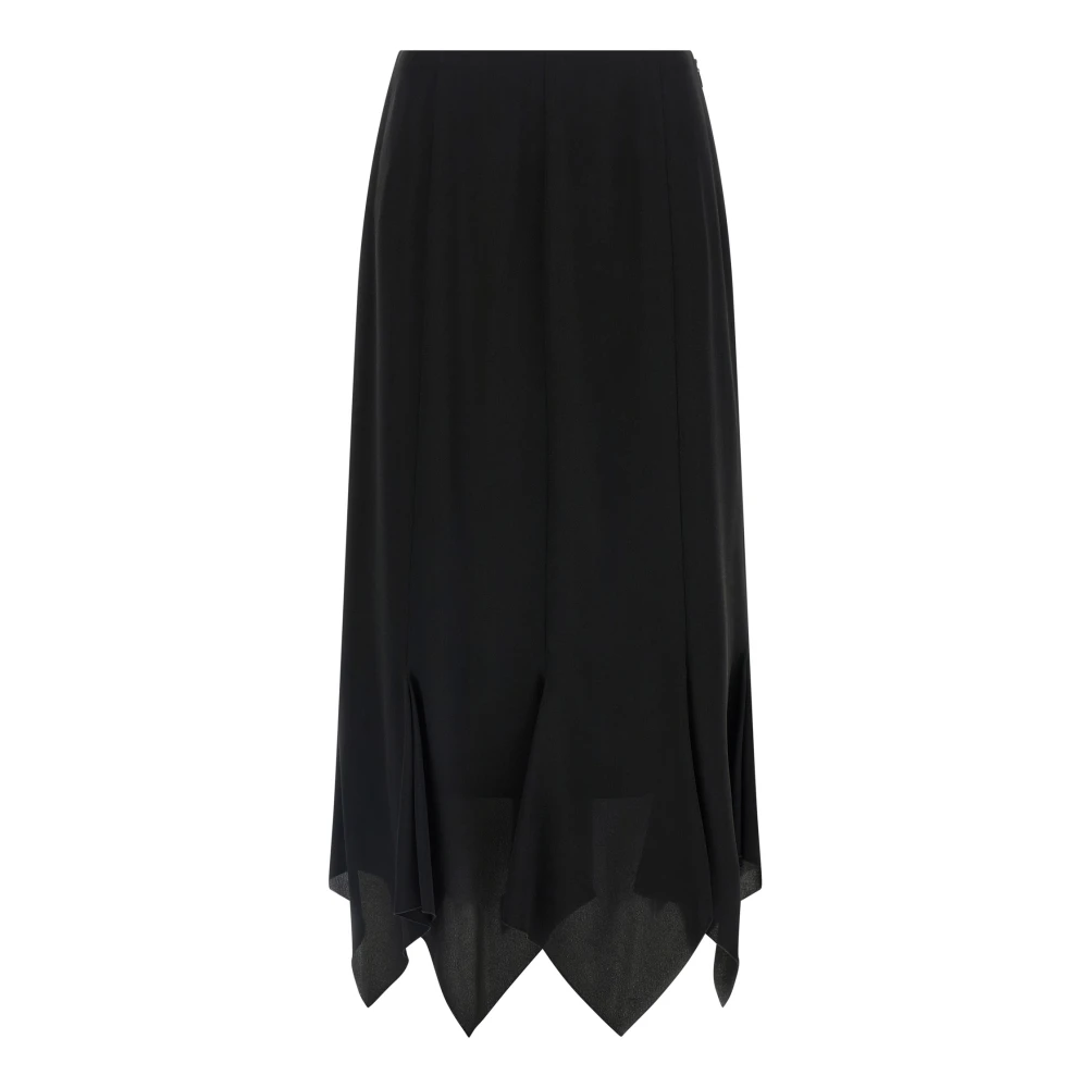 Valentino Garavani Women's Black Midi Skirts, 2XS, Crepe De Chine Midi Skirt