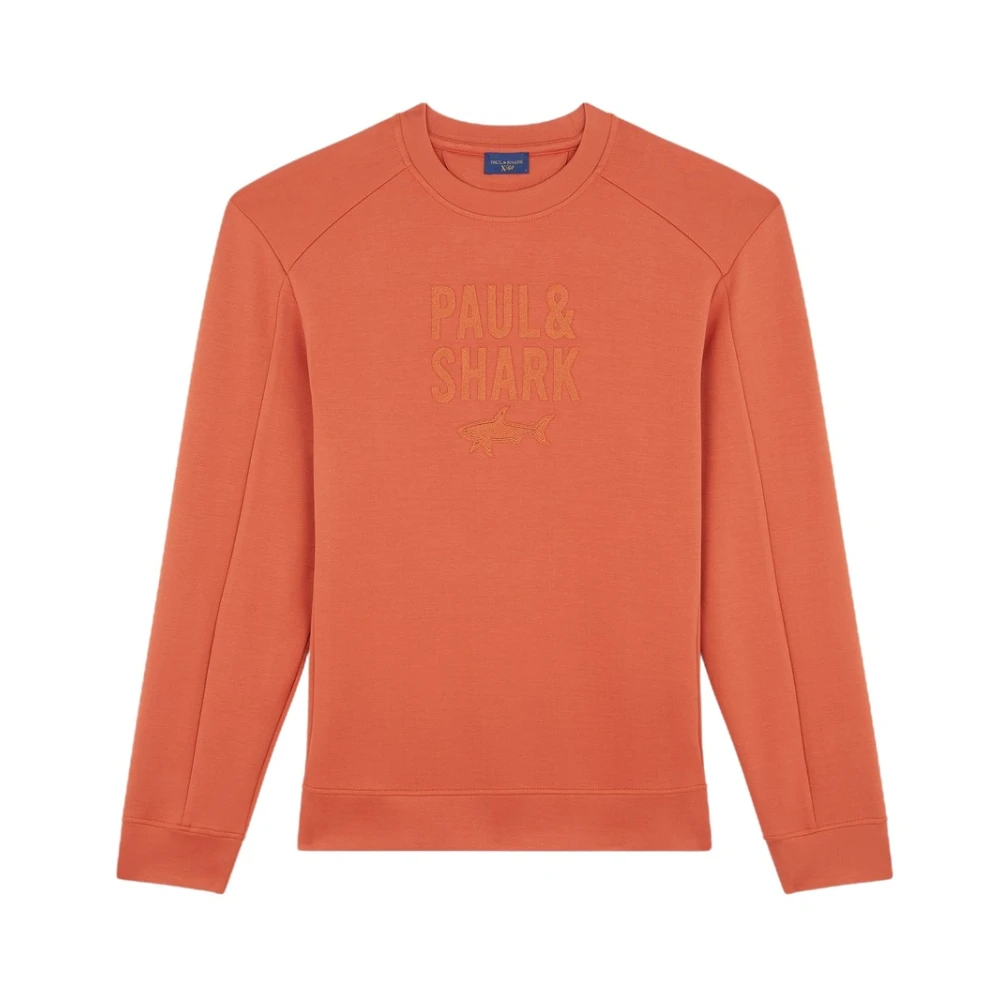 PAUL & SHARK Gestructureerde Ronde Hals Sweater Orange Heren