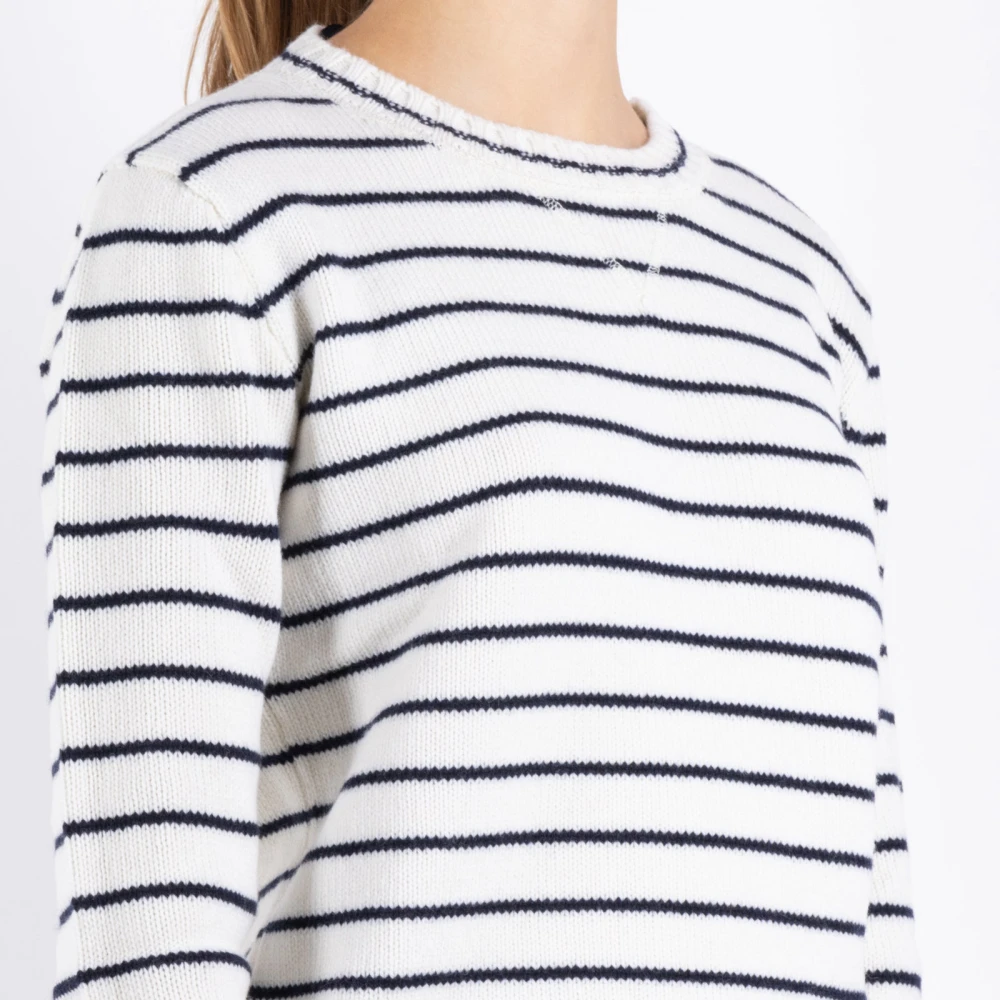 Seafarer Wit-Blauwe Wollen Trui White Dames