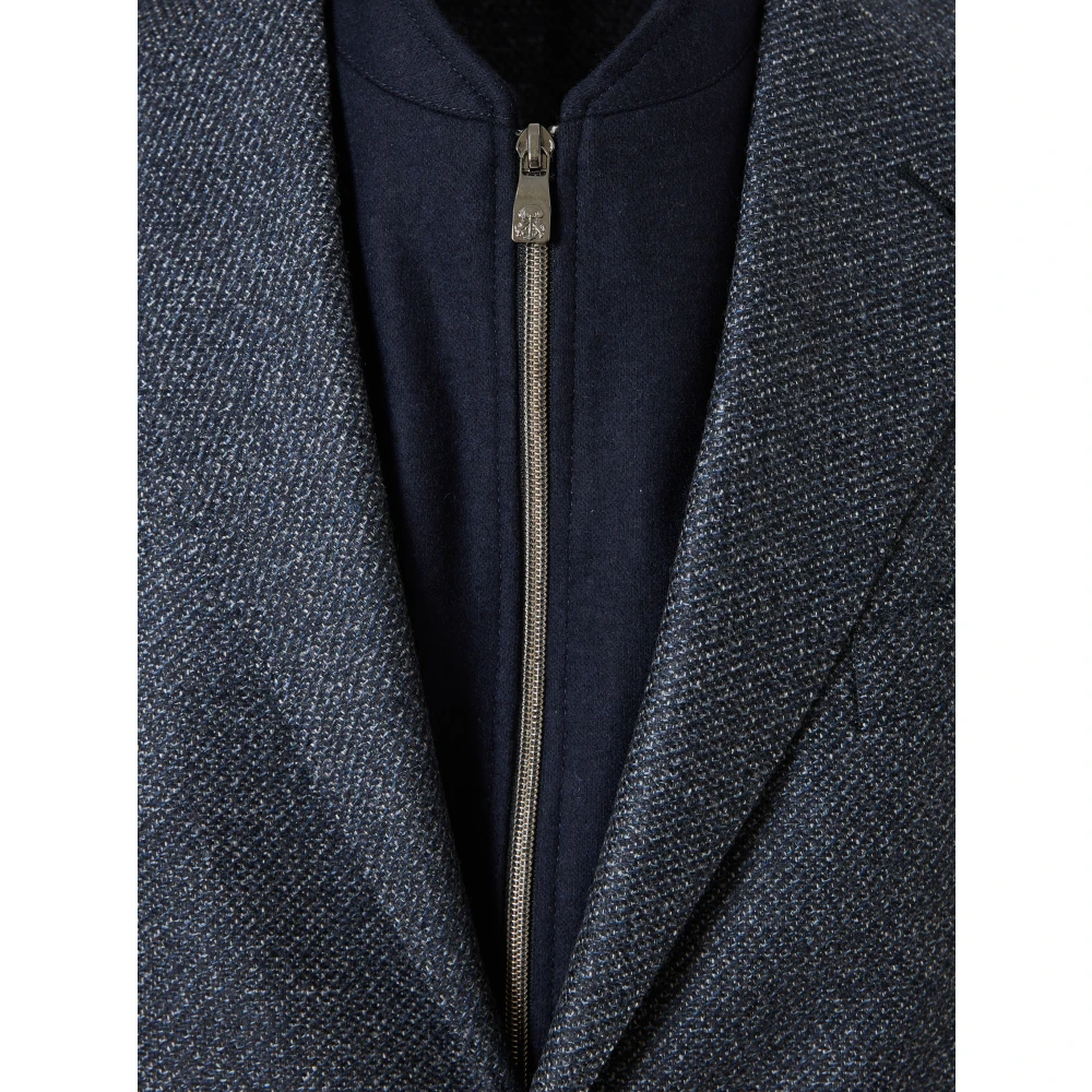 Corneliani Wollen Blend Jas Drop 7 Blue Heren