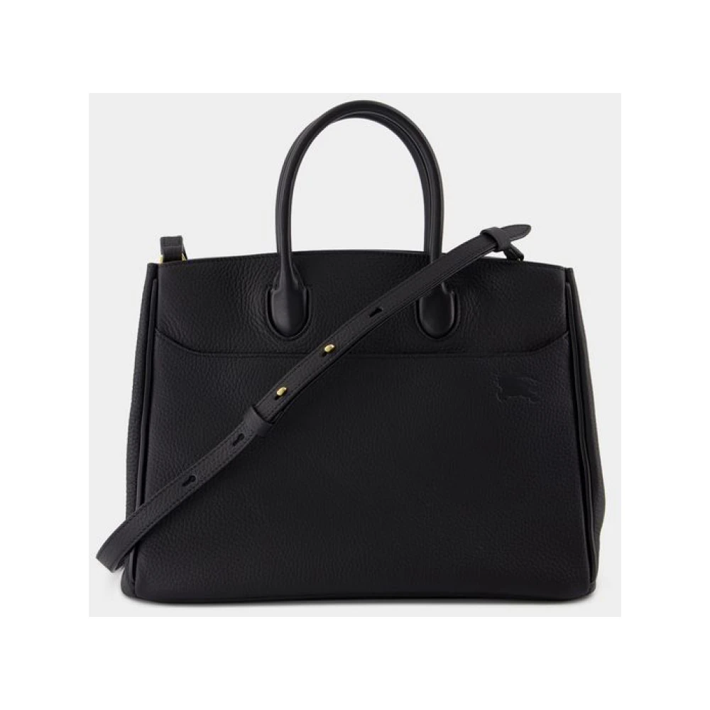 Burberry Zwarte Leren Rocking Horse Shopper Tas Black Dames