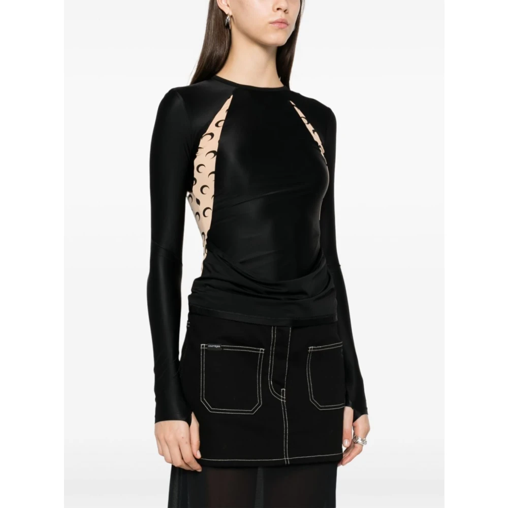 Marine Serre Zwart Bovenkleding voor Vrouwen Aw24 Black Dames