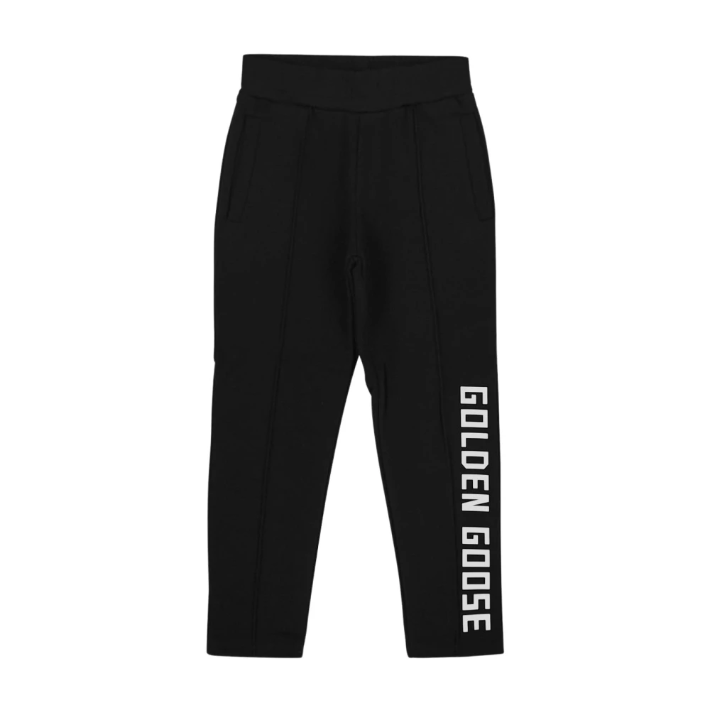 Golden Goose Svarta Logo Sweatpants för Barn Black, Unisex