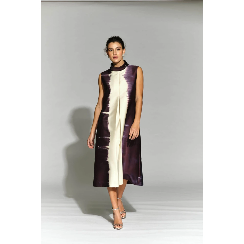 Moskada Midi Jurk met Perkins Halslijn Multicolor Dames