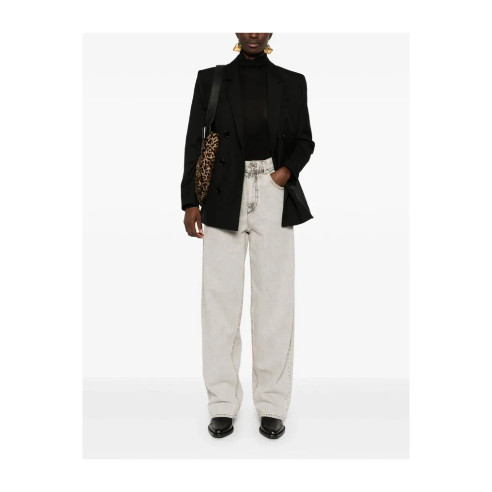 Isabel marant Lichtgrijze Denim Straight Leg Jeans Gray Dames