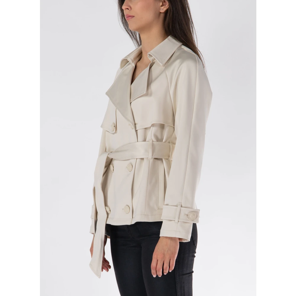 Guess Raso Cropped Trench Coat Beige Dames