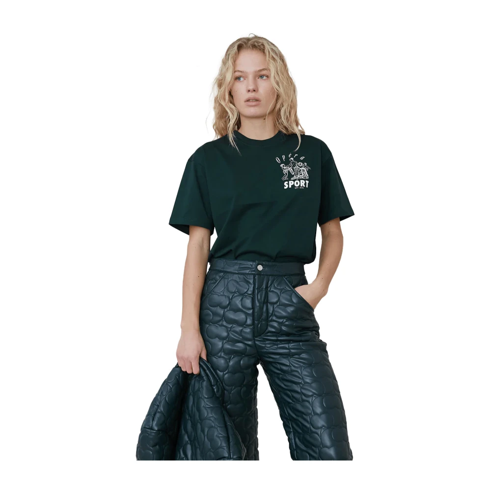 Opéra Sport Katoenen Unisex T-shirt Green Dames