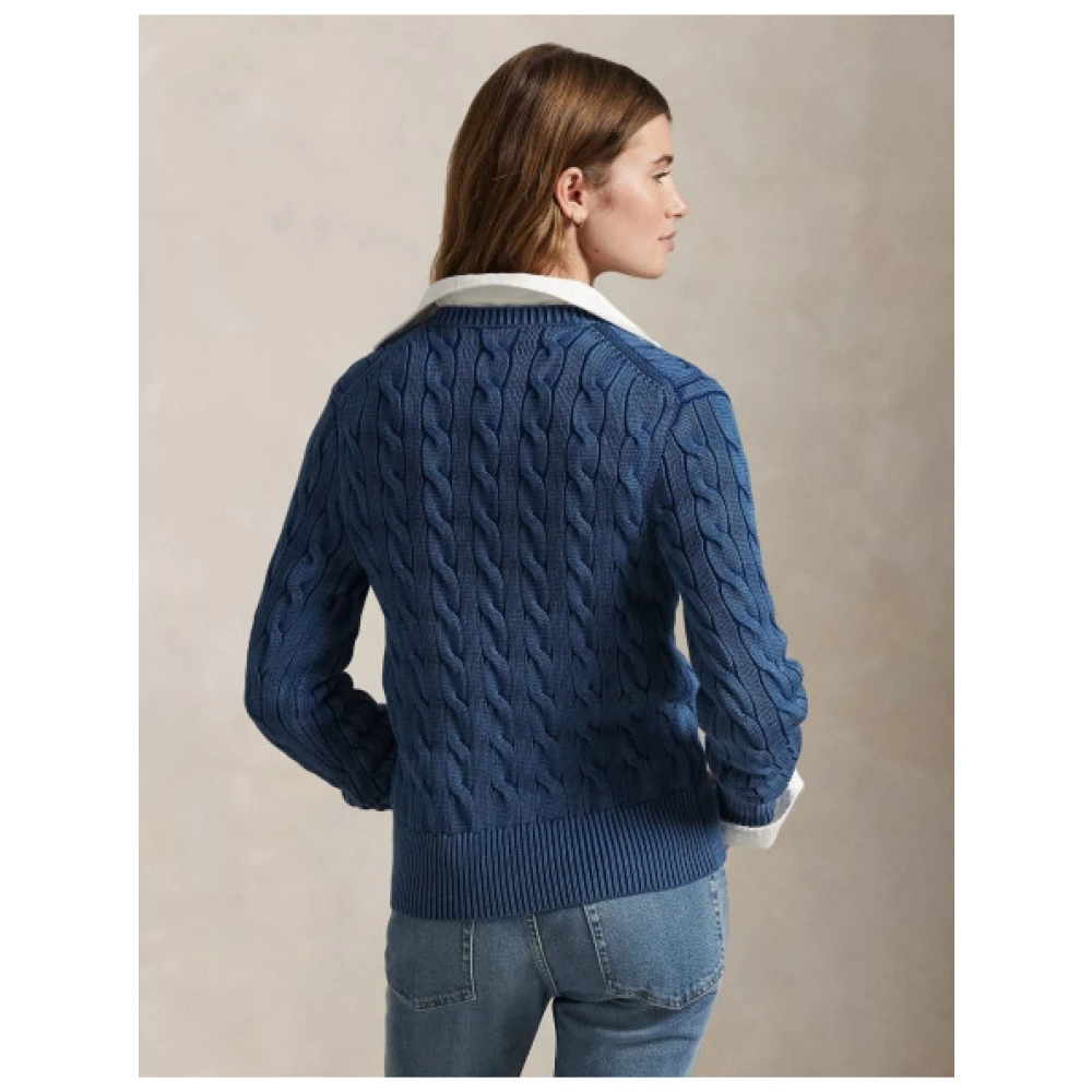 Polo Ralph Lauren Katoenen Twisted Gebreide Trui Blue Dames