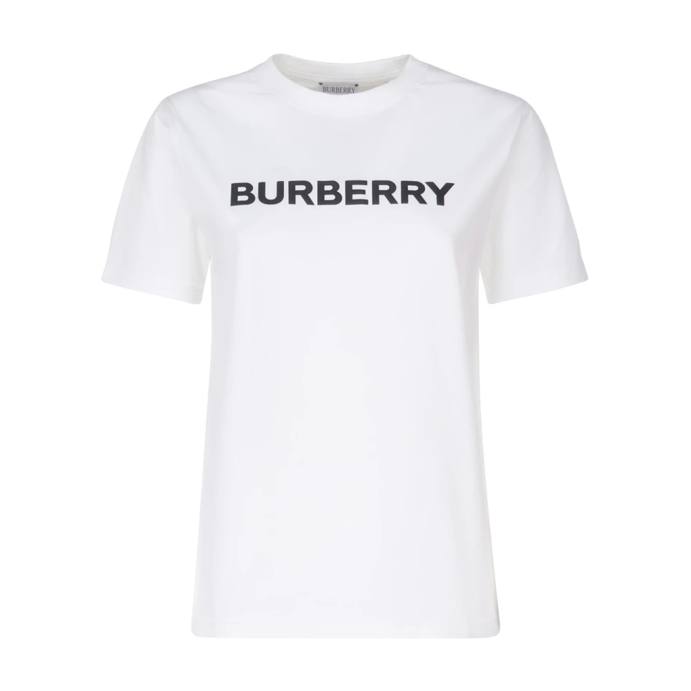 Burberry Witte T-shirts en Polos met 98% Katoen 2% Elastaan White Dames