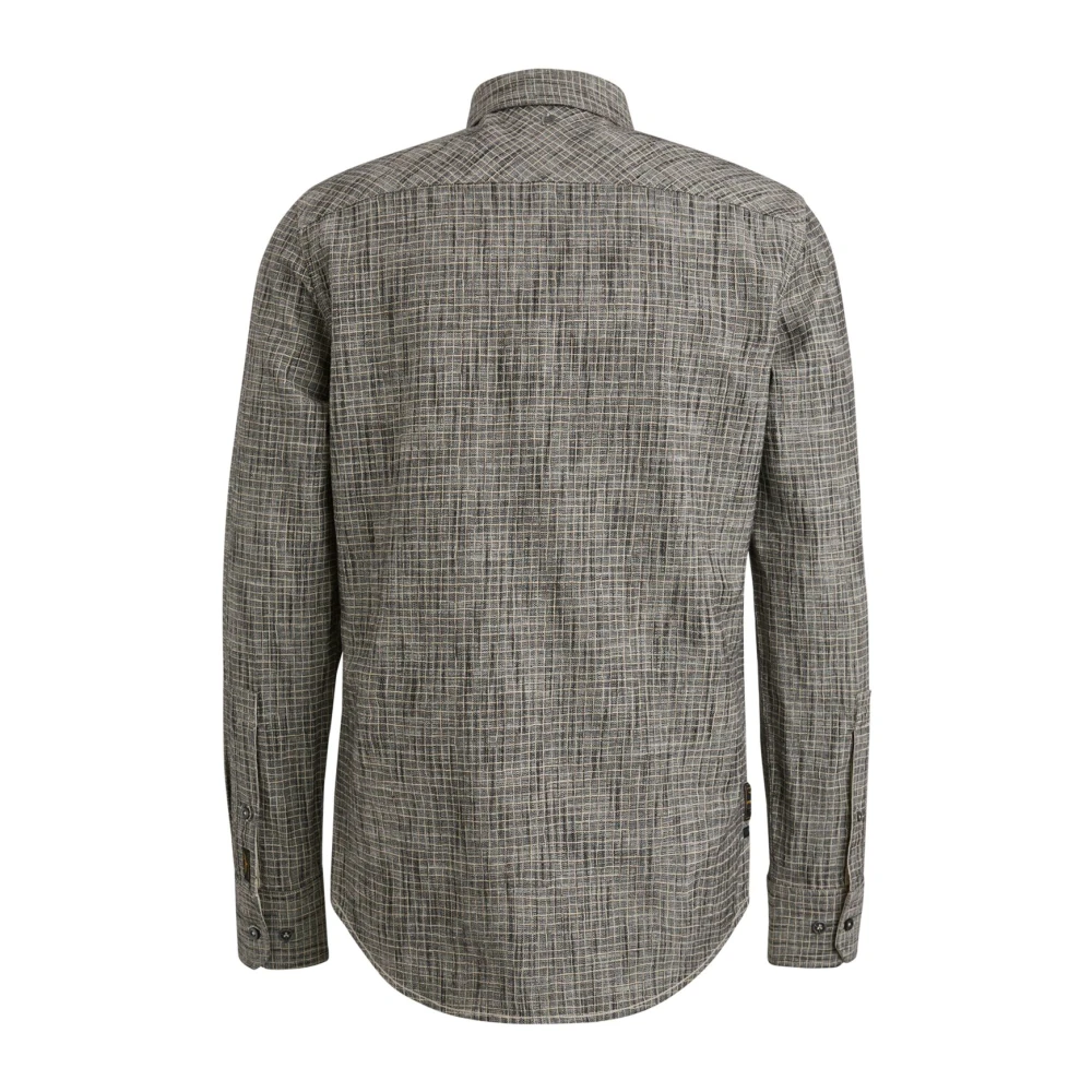PME Legend Slub Overhemd met Ruitpatroon Gray Heren