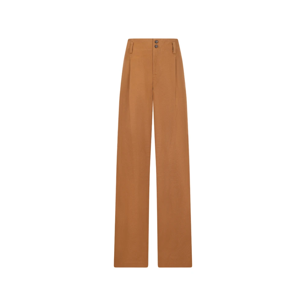 Chloé Women's Brown Wide Trousers, Xs, Wide-Leg Trousers