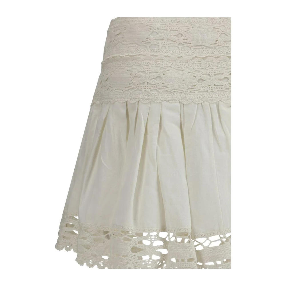 Isabel Marant Étoile Wijdvallende Kant Minirok met Ritssluiting White Dames
