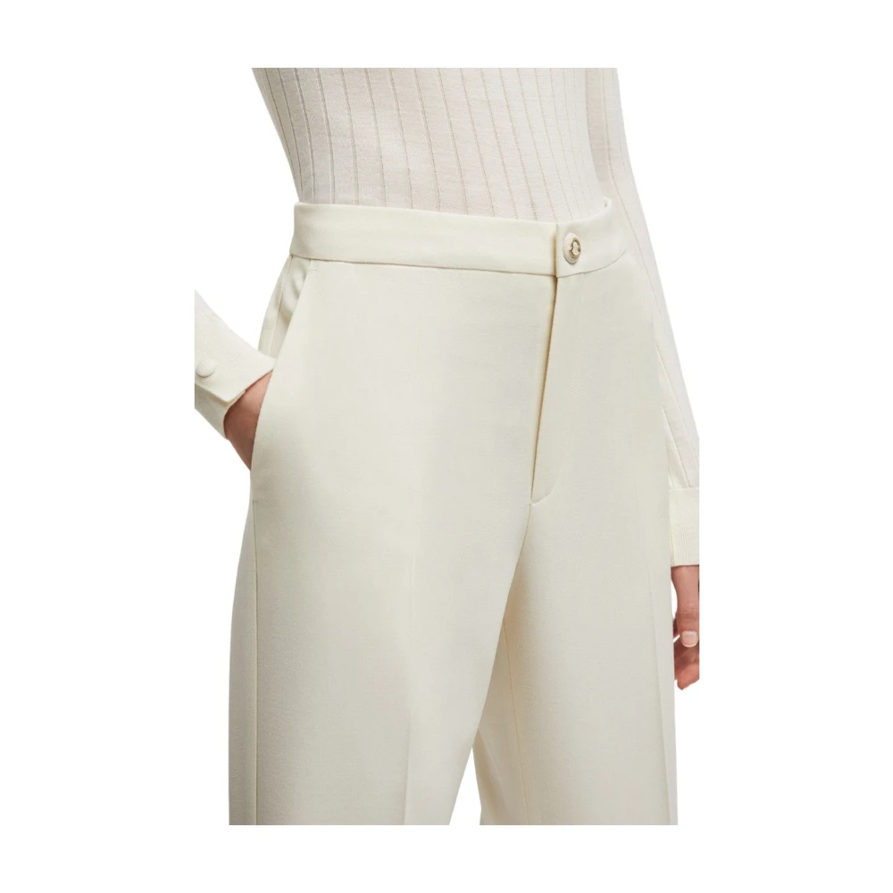 Moncler Wollen Gabardine Broek Off White Dames