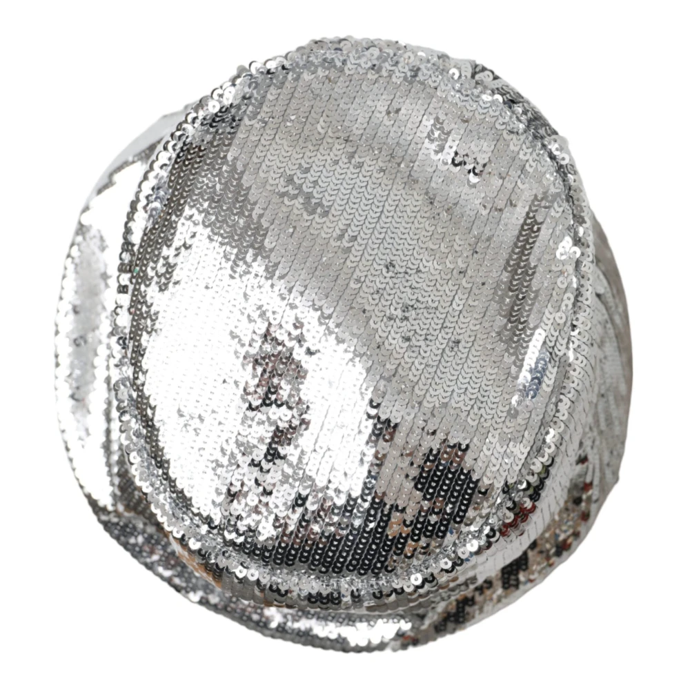 Dolce & Gabbana Zilveren Pailletten Bucket Cap Gray Heren