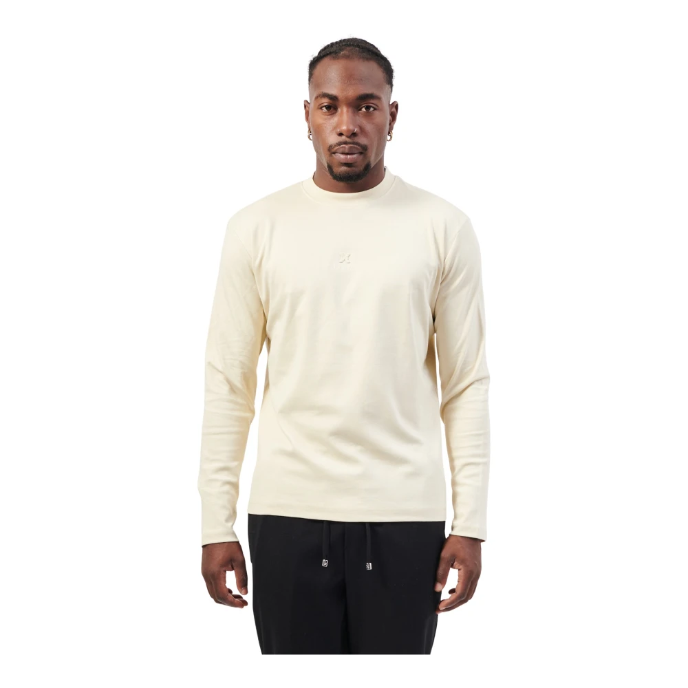 Richmond Wit langemouw ronde hals shirt White Heren