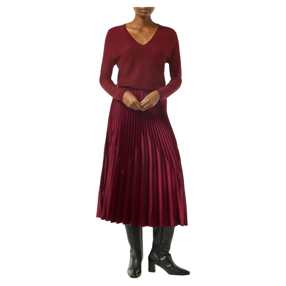 comma Geplooide rok met zijrits Red Dames