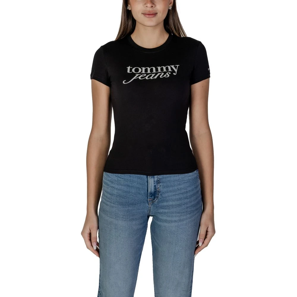 Tommy Jeans Gerecycled Katoen Dames T-shirt Lente Zomer Black Dames