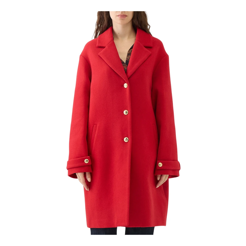 Just Cavalli Rode Wollen Oversized Jas Red Dames