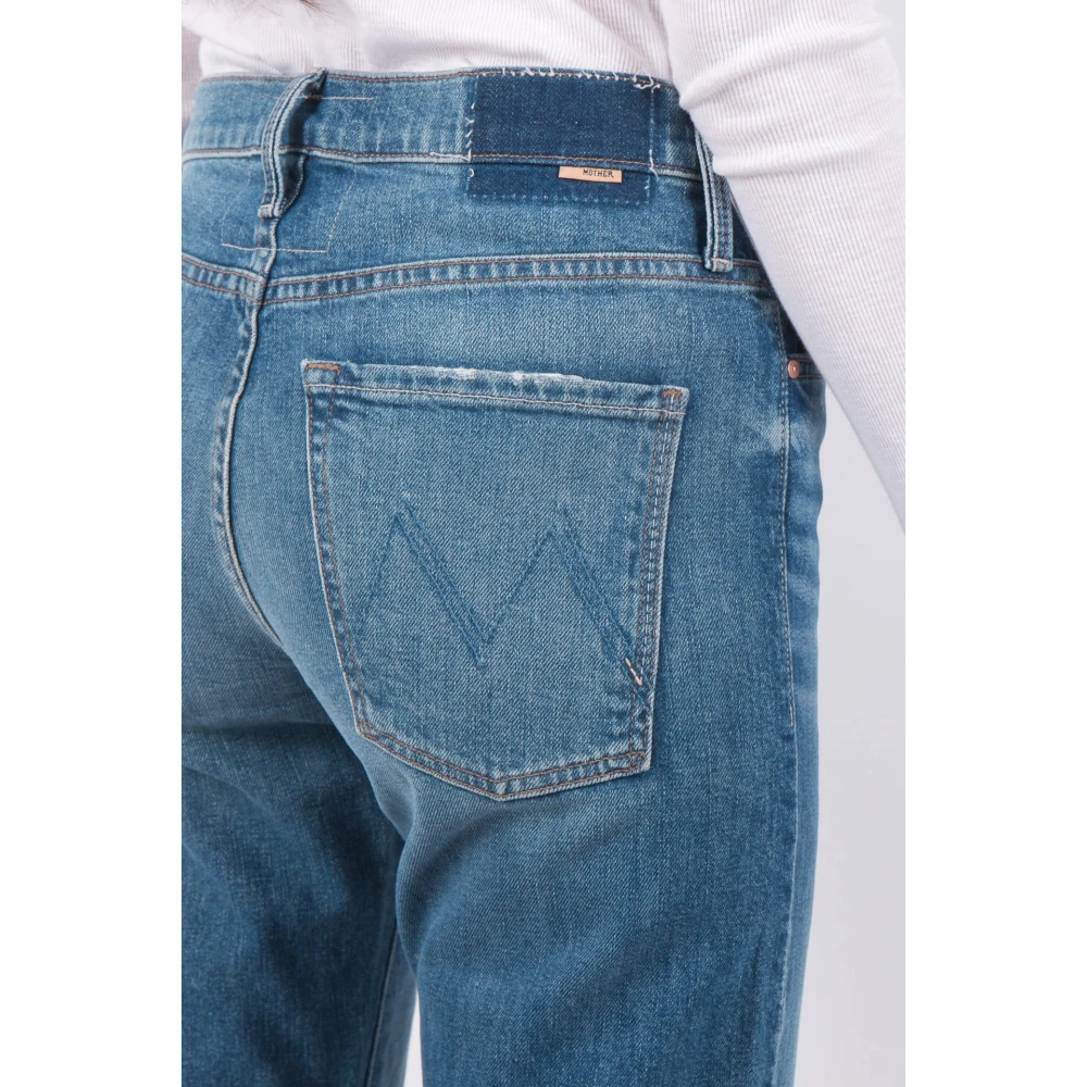 Mother Moderne Straight Jeans Blue Dames